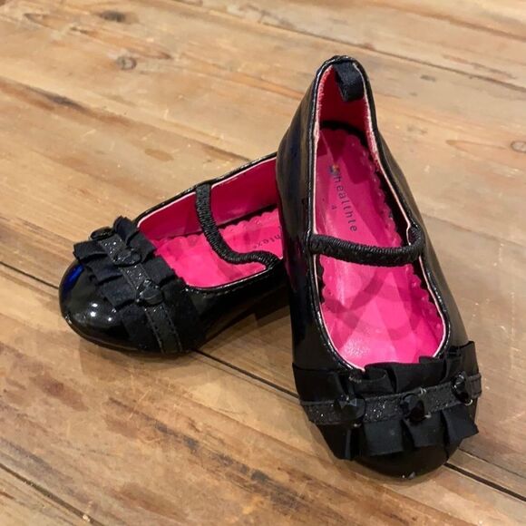 Healthex Dress Shoe Toddler black patent leather slip on jeweled Size 4 - Picture 7 of 12